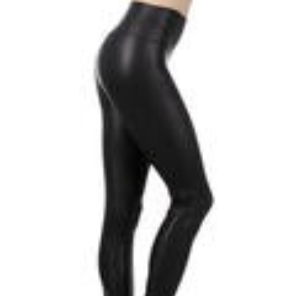 faux leather high waist skinny leggings - Picture 3 of 3
